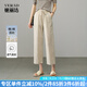 婭麗達(dá)棉麻直筒褲女夏季休閑褲小個(gè)子女褲藍(lán)色褲子2025新款闊腿褲 麻米色（I0） L