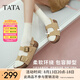 他她（TATA）勃肯鞋女棕色2025夏季新款厚底沙灘涼鞋女運動涼鞋 杏色（涼鞋款） 37