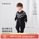 babylove嬰幼兒連體衣春秋款毛衫針織哈衣爬服寶寶毛衣外出保暖春裝 費(fèi)爾島-黑 73cm