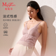 曼妮芬法式蕾絲吊帶內衣女帶胸墊芒果杯防走光美背文胸一體打底外穿背心 玫瑰茶 M (165) 推薦100-120斤