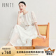 菲妮迪（FINITY）【新中式】連衣裙2025夏季新款簡約設(shè)計感優(yōu)雅裙子女 白色 M