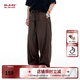 BJHG不計(jì)后果闊腿褲子男款衛(wèi)褲2025新款夏季薄潮牌寬松休閑運(yùn)動(dòng)長(zhǎng)褲女 深棕色 M