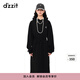 DZZIT地素春季復(fù)古運動連帽設(shè)計松緊腰頭衛(wèi)衣連衣裙女 黑色 S
