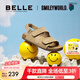 百麗（Belle）smiley聯(lián)名快樂吐司親膚舒適童鞋夏百搭休閑勃肯涼鞋67209B65 杏色 35 (225mm)