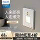 飛利浦（PHILIPS）86型智能人體感應(yīng)地腳燈嵌入式樓梯踏步感應(yīng)燈家用過道LED小夜燈 S20啞光白人體感應(yīng)地腳燈