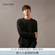Calvin KleinJeans秋冬男士羊毛混紡休閑通勤ck暗紋字母圓領(lǐng)針織毛衣J326590 BEH-太空黑 S