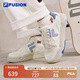 FILA FUSION斐樂(lè )潮牌女鞋BANK DX鞋時(shí)尚休閑滑板鞋 奶白/永恒藍-GI 36.5