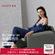 愛慕（Aimer）春夏睡美人睡衣女莫代爾長(zhǎng)袖開衫帶胸墊吊衣九分褲三件套AM46A851 鳶尾藍(lán)-AM46A851 L 170