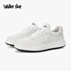 Walker Shop 鞋子男透氣休閑鞋2025新款時尚格子運動板鞋輕盈軟底百搭小白鞋 白色 39