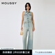 moussy【新復(fù)古回潮】 復(fù)古港風(fēng)做舊無袖連體褲牛仔褲010HA711-1681 111淺藍(lán)色 S 00001
