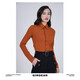 哥弟（GIRDEAR）女裝簡(jiǎn)約通勤輕職風(fēng)純色親膚氣質(zhì)襯衫顯瘦時(shí)尚 1300820-2 柑橘色 2XL  6碼(130-140斤)