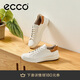 愛步（ECCO） 25年夏季新款牛皮系帶休閑板鞋 柔酷7號男鞋470824 白色/棕色42