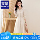 羅蒙（ROMON）連衣裙2025新款春季時尚洋氣襯衫長袖品牌氣質(zhì)高級感簡約輕奢女裝 米杏 M  【建議86-105斤】