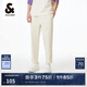 杰克·瓊斯（JACK&JONES）春夏衣服男裝潮流百搭長褲商務(wù)休閑褲男士成熟穩(wěn)重淺色小腳褲子 亮灰色A04 M （175)