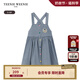 Teenie Weenie Kids小熊童裝夏季款女寶寶牛仔高腰休閑運動背帶裙 藍色 100 cm