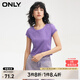 ONLYONLY春季休閑百搭純棉印花短款圓領(lǐng)短袖T恤女|124101065 E37 羽狀紫色 S (160) 80A