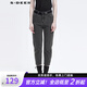 S.DEER圣迪奧2022年春季個性腰帶插袋撞色字母牛仔長褲女裝S22180810 德國灰/87 M 165