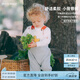 white wheat兒童2024春季新款寶寶純棉背帶褲男童女童外出洋氣時(shí)髦褲子 灰色 90