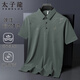 太子龍（TEDELON）短袖T恤男士父親節(jié)禮物夏季冰絲爸爸裝中老年翻領(lǐng)polo衫 青苔綠50