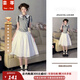 蕓蕁裙子女夏季2025新款蕓蕁法式學(xué)院風(fēng)甜美減齡假兩件修身娃娃領(lǐng)襯衫 [套裝]假兩件襯衫+網(wǎng)紗半身裙[送 L