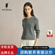 POLOWALK女士針織開衫2024秋冬新款格紋圓領(lǐng)小香風(fēng)氣質(zhì)絞花毛衣女 中灰 L