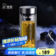 希諾抗菌玻璃杯雙層商務(wù)辦公車載水杯男高檔泡茶杯子XN-9303 360mL