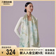 萬事利真絲絲巾桑蠶絲女雙面印花長巾披肩送媽媽生日禮物 染春風(fēng)