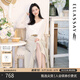 歌力思（ELLASSAY）【博主同款】25春夏新款微魚尾優(yōu)雅法式腰帶半身裙女EWB362Q00800 淺卡其 XS