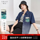 熙然夏季新款松弛感經(jīng)典新復(fù)古回潮漸變水洗色牛仔襯衫女短袖襯衣 漸變牛仔藍(lán) M
