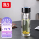 富光雙層玻璃杯 車載一鍵開蓋泡茶杯高硼硅茶水分離 辦公商務水杯子男