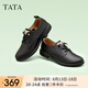 他她（TATA）英倫復(fù)古小皮鞋女鞋真皮深口單鞋牛津鞋秋新7BJ30CM4 黑色 34