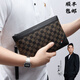 WILLIAMPOLO頭層牛皮男士手拿包印花橫款錢(qián)包情人節(jié)禮物送男友大容量信封包男黑咖雙拼印花（頭層牛皮）