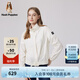 Hush Puppies暇步士女裝春季新款戶外休閑印花UPF50+時(shí)尚短款防曬外套 128米白 M