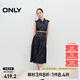 ONLY夏季通勤氣質(zhì)無袖翻領中長款牛仔連衣裙女|124242015 J37 1000洗水藍牛仔 S 160/80A