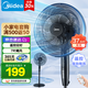 美的（Midea） 電風(fēng)扇家用落地扇智能遙控七葉立式扇 臥室客廳輕音節(jié)能大風(fēng)量電扇 【熱銷可調(diào)節(jié)高度】遙控定時(shí)黑色