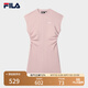 FILA 斐樂官方女裝針織連衣裙2025夏季新款時尚休閑無袖收腰裙子 赤粉色-PK M 165/84A/M