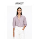 ARKET女裝 純棉休閑長袖條紋襯衫粉色/藍色夏季新款1295002003 粉色/藍色 XXS 155/76A 32