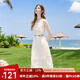 百圖betu女裝2025夏季新款連衣裙無袖羽毛流蘇背心氣質(zhì)裙子女2506T52 淺杏色 S