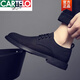卡帝樂(lè )鱷魚(yú)（CARTELO）皮鞋布面男2026夏季新款透氣男鞋尖頭商務(wù)休閑鞋子全黑布鞋男 系帶鏤空 38