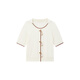 太平鳥(niǎo)女裝針織衫【商場(chǎng)同款】夏季國風(fēng)撞邊線(xiàn)套衫 米白 M