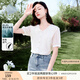 香影娃娃領(lǐng)襯衫女2025夏季新款氣質(zhì)鏤空襯衣洋氣泡泡短袖米白上衣 米色 M