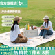 vidalido維達利多戶外露營野餐墊便攜加厚可機洗防潮墊地墊野餐布爬行墊子 印花野餐墊260*195cm|配大別墅