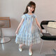安妮優(yōu)兒（Anneyol）女童夏裝連衣裙2025新款洋氣兒童裝夏季時(shí)髦公主裙女孩童 藍色110