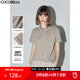 COCOBELLA古法炒色針織短袖T恤基礎(chǔ)款寬松休閑圓領(lǐng)上衣TS0013-2 卡其 L