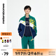 美特斯邦威夾克男春秋季新款休閑外套寬松長(zhǎng)袖立領(lǐng)美式開(kāi)衫上衣 夜黑藍(lán) L 175 96A