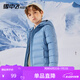 雪中飛（SNOWFLYING）兒童輕薄羽絨服男童保暖防寒新款童裝中大童女童薄款冬外套 深霧藍(lán) 160