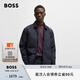 BOSS【七夕節(jié)禮物】男士25年春季新款褶皺面料輕盈填充襯衫式外套 404-深藍(lán)色 L