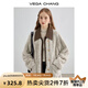 VEGA CHANG皮毛一體短外套女2025年秋冬新款寬松顯瘦高級感名媛風(fēng)毛絨大衣 常規(guī)版 S