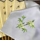 吳蠶里刺繡真絲手工繡花蘭手帕蘇繡手絹中國古風漢服方巾商務(wù) 竹報平安(銀灰色竹子)