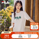 FILA 斐樂官方男女同款針織T恤2025年夏季純棉寬松休閑情侶短袖t恤